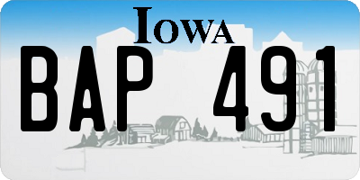 IA license plate BAP491