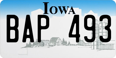 IA license plate BAP493