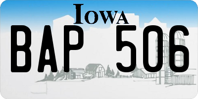 IA license plate BAP506