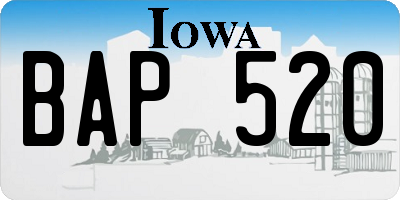 IA license plate BAP520