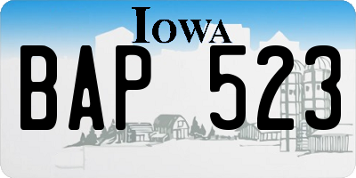 IA license plate BAP523