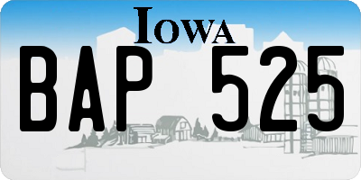 IA license plate BAP525