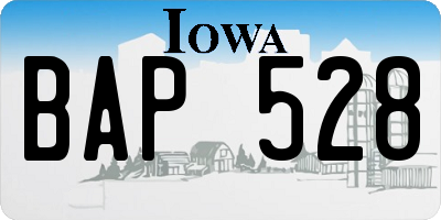 IA license plate BAP528