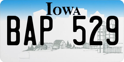 IA license plate BAP529
