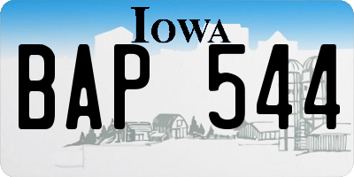 IA license plate BAP544