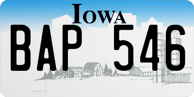 IA license plate BAP546