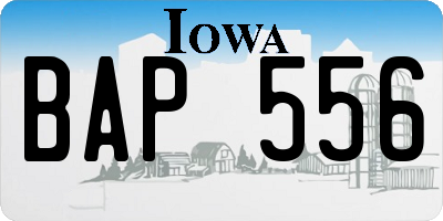 IA license plate BAP556