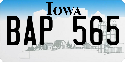 IA license plate BAP565