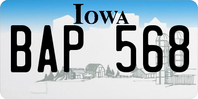 IA license plate BAP568