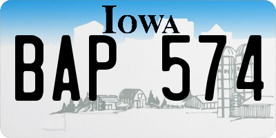 IA license plate BAP574