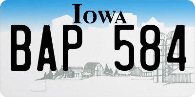 IA license plate BAP584