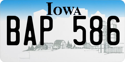 IA license plate BAP586