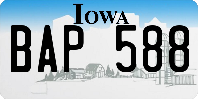 IA license plate BAP588