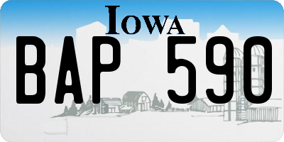IA license plate BAP590