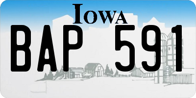 IA license plate BAP591