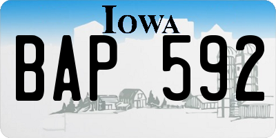 IA license plate BAP592