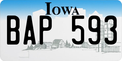 IA license plate BAP593