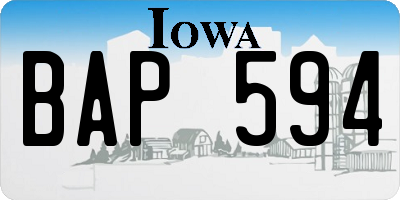 IA license plate BAP594