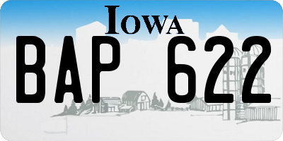 IA license plate BAP622