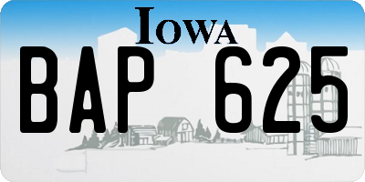 IA license plate BAP625