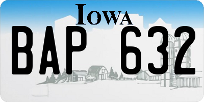 IA license plate BAP632
