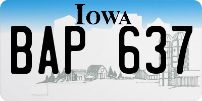 IA license plate BAP637