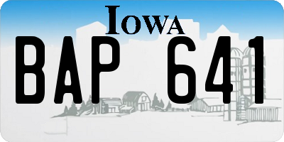 IA license plate BAP641
