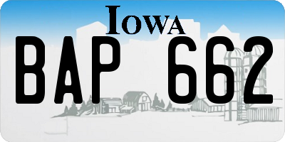 IA license plate BAP662