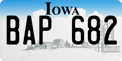 IA license plate BAP682