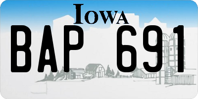 IA license plate BAP691
