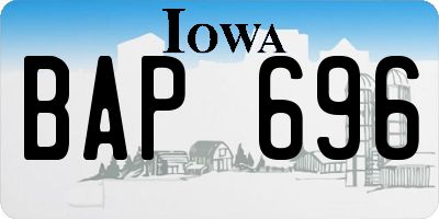 IA license plate BAP696