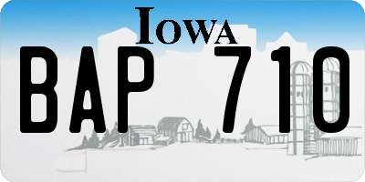 IA license plate BAP710