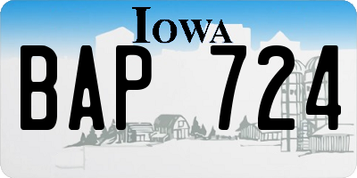 IA license plate BAP724