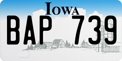 IA license plate BAP739