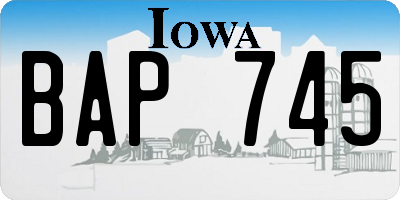 IA license plate BAP745