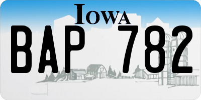IA license plate BAP782