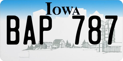 IA license plate BAP787