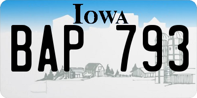 IA license plate BAP793