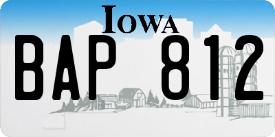IA license plate BAP812