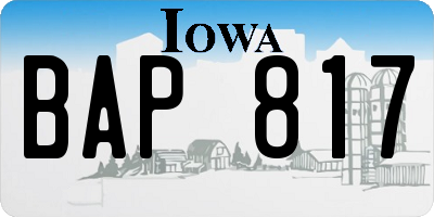 IA license plate BAP817