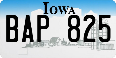 IA license plate BAP825