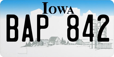 IA license plate BAP842
