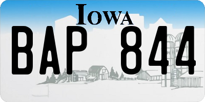 IA license plate BAP844