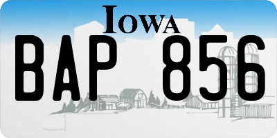 IA license plate BAP856