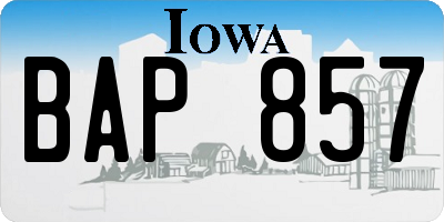IA license plate BAP857