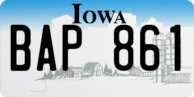 IA license plate BAP861