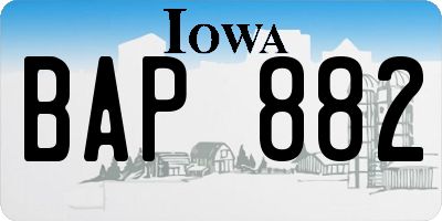 IA license plate BAP882