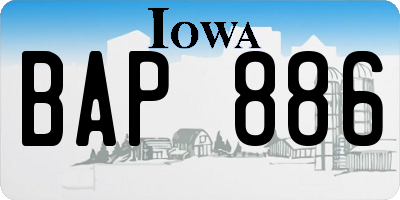 IA license plate BAP886