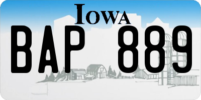 IA license plate BAP889