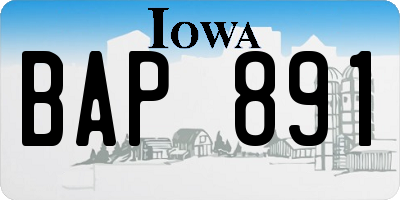 IA license plate BAP891